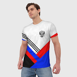 Футболка мужская Герб России - минимализм, цвет: 3D-принт — фото 2
