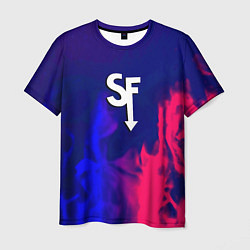 Футболка мужская Sally face neon flame, цвет: 3D-принт