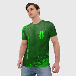 Футболка мужская Hunter x Hunter - green gradient вертикально, цвет: 3D-принт — фото 2