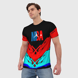 Футболка мужская NBA краски геометрия, цвет: 3D-принт — фото 2