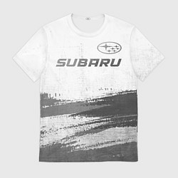 Футболка мужская Subaru - white gradient посередине, цвет: 3D-принт