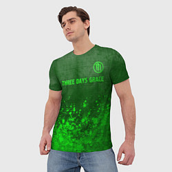 Футболка мужская Three Days Grace - green gradient посередине, цвет: 3D-принт — фото 2