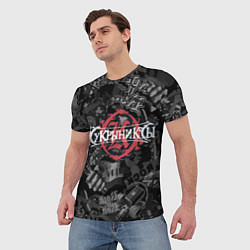 Футболка мужская Кукрыниксы логотип на фоне гитар, цвет: 3D-принт — фото 2