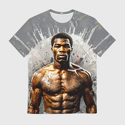 Футболка мужская Мухаммед Али на сером, цвет: 3D-принт