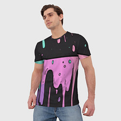 Футболка мужская Стекающая краска текстура, цвет: 3D-принт — фото 2