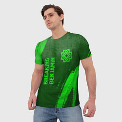 Футболка мужская Breaking Benjamin - green gradient вертикально, цвет: 3D-принт — фото 2