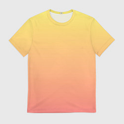 Футболка мужская Градиент нежный жёлто-розовый, цвет: 3D-принт