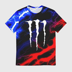 Футболка мужская Monster energy молнии неон, цвет: 3D-принт