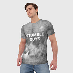 Футболка мужская Stumble Guys - grey gradient посередине, цвет: 3D-принт — фото 2
