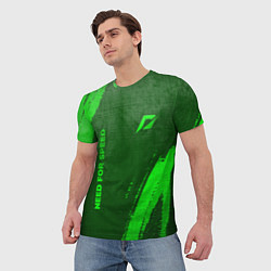 Футболка мужская Need for Speed - green gradient вертикально, цвет: 3D-принт — фото 2