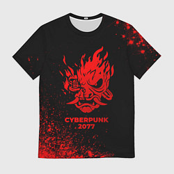 Футболка мужская Cyberpunk 2077 - red gradient, цвет: 3D-принт