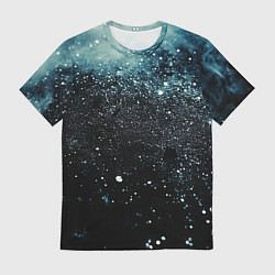 Мужская футболка Черно-синий текстурный фон