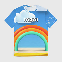 Футболка мужская Inzoi объемная радуга и облака, цвет: 3D-принт
