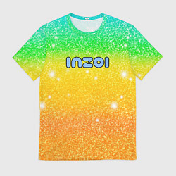 Футболка мужская Inzoi зелено-желтый фон, цвет: 3D-принт