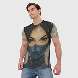 Футболка мужская Портрет Китаны - Мортал комбат, цвет: 3D-принт — фото 2