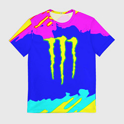 Футболка мужская Monster energy краски цветные, цвет: 3D-принт