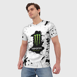 Футболка мужская Monster energy брызги красок, цвет: 3D-принт — фото 2