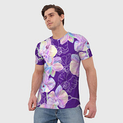 Футболка мужская Японские акварельные орхидеи, цвет: 3D-принт — фото 2