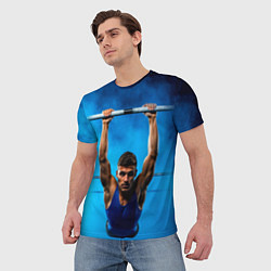 Футболка мужская Турникмен синий дым, цвет: 3D-принт — фото 2