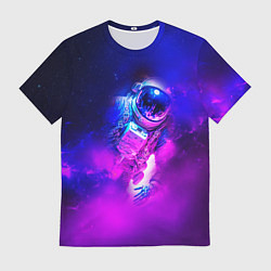 Футболка мужская Космонавт среди облаков, цвет: 3D-принт