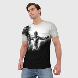 Футболка мужская Фехтовальщик в черном дыму, цвет: 3D-принт — фото 2
