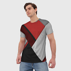 Футболка мужская Color black red grey, цвет: 3D-принт — фото 2