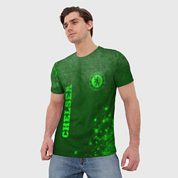 Футболка мужская Chelsea - green gradient вертикально, цвет: 3D-принт — фото 2