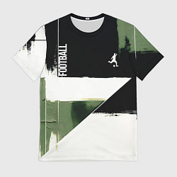 Футболка мужская Футбол на фоне брызг красок, цвет: 3D-принт