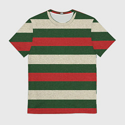 Футболка мужская Цветные лини текстура ткани, цвет: 3D-принт