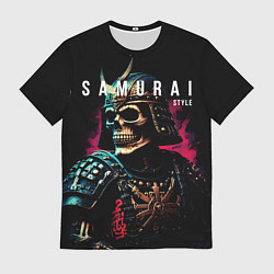 Футболка мужская Самурай с маской черепа, цвет: 3D-принт