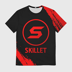 Футболка мужская Skillet - red gradient, цвет: 3D-принт
