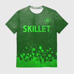 Футболка мужская Skillet - green gradient посередине, цвет: 3D-принт