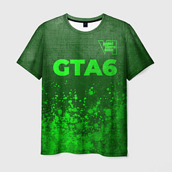 Футболка мужская GTA6 - green gradient посередине, цвет: 3D-принт