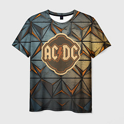 Футболка мужская ACDC винтажный логотип, цвет: 3D-принт