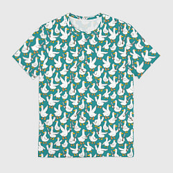 Футболка мужская Злой гусь узор, цвет: 3D-принт