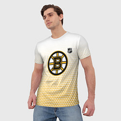 Футболка мужская Бостон Брюинз - светлый градиент, цвет: 3D-принт — фото 2