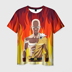 Футболка мужская Saitama in fire, цвет: 3D-принт
