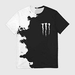 Футболка мужская Monster energy краски белые, цвет: 3D-принт