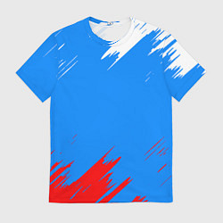 Футболка мужская Патриот Россия - флаг, цвет: 3D-принт