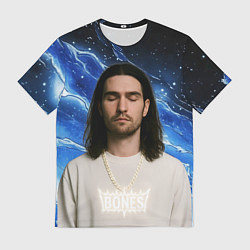 Футболка мужская Bones глаза закрыты, цвет: 3D-принт