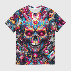 Футболка мужская Art cyber skull - ai art fantasy, цвет: 3D-принт