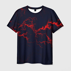 Футболка мужская Lightning red glow, цвет: 3D-принт