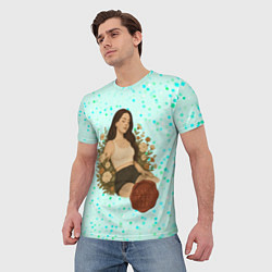 Футболка мужская Lana Del Rey сидит в цветах, цвет: 3D-принт — фото 2