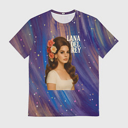 Футболка мужская Lana Del Rey с цветами в волосах, цвет: 3D-принт
