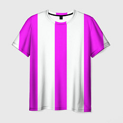 Футболка мужская Color white pink lines, цвет: 3D-принт