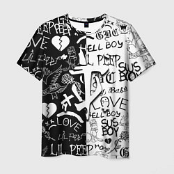 Футболка мужская Doom x liil peep pattern black, цвет: 3D-принт
