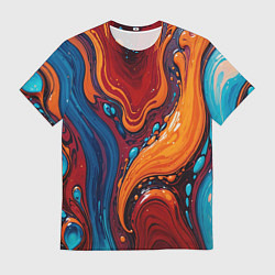 Футболка мужская Пламя и синева, цвет: 3D-принт