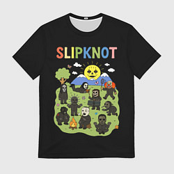 Футболка мужская Slipknot, мультяшный стиль, цвет: 3D-принт