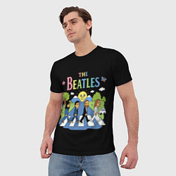 Футболка мужская The Beatles, мультяшный стиль, цвет: 3D-принт — фото 2
