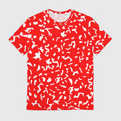 Футболка мужская Красный яркий камуфляж, цвет: 3D-принт